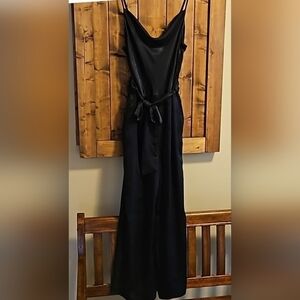 Dynamite Black Wide Leg Spaghetti Strap Belted Jumpsuit Size S